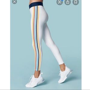 Ensmbl leggings in white with stripes NWT